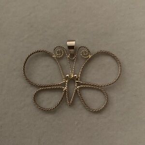 925 Sterling Silver Y2K Butterfly Necklace Charm Pendant